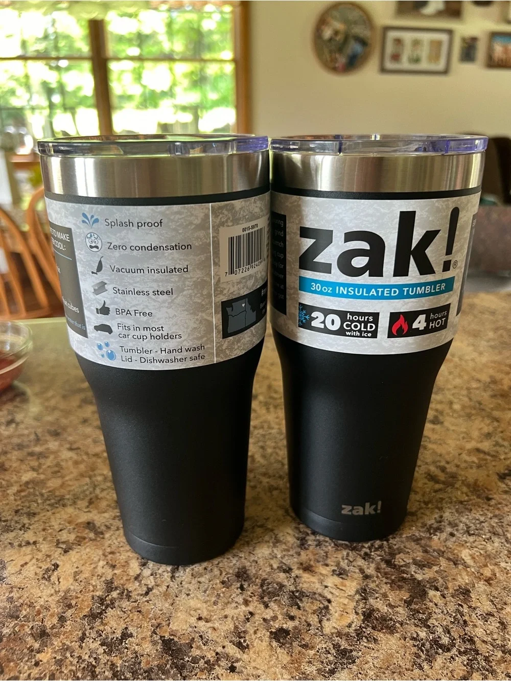zak! 30oz Insulated Tumbler - Matte Black (Set of 2)